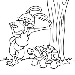 Cartoon tortoise and hare vector images