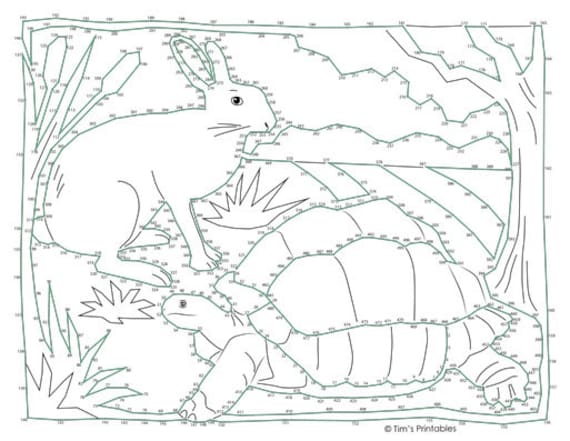 Tortoise and hare fable dot