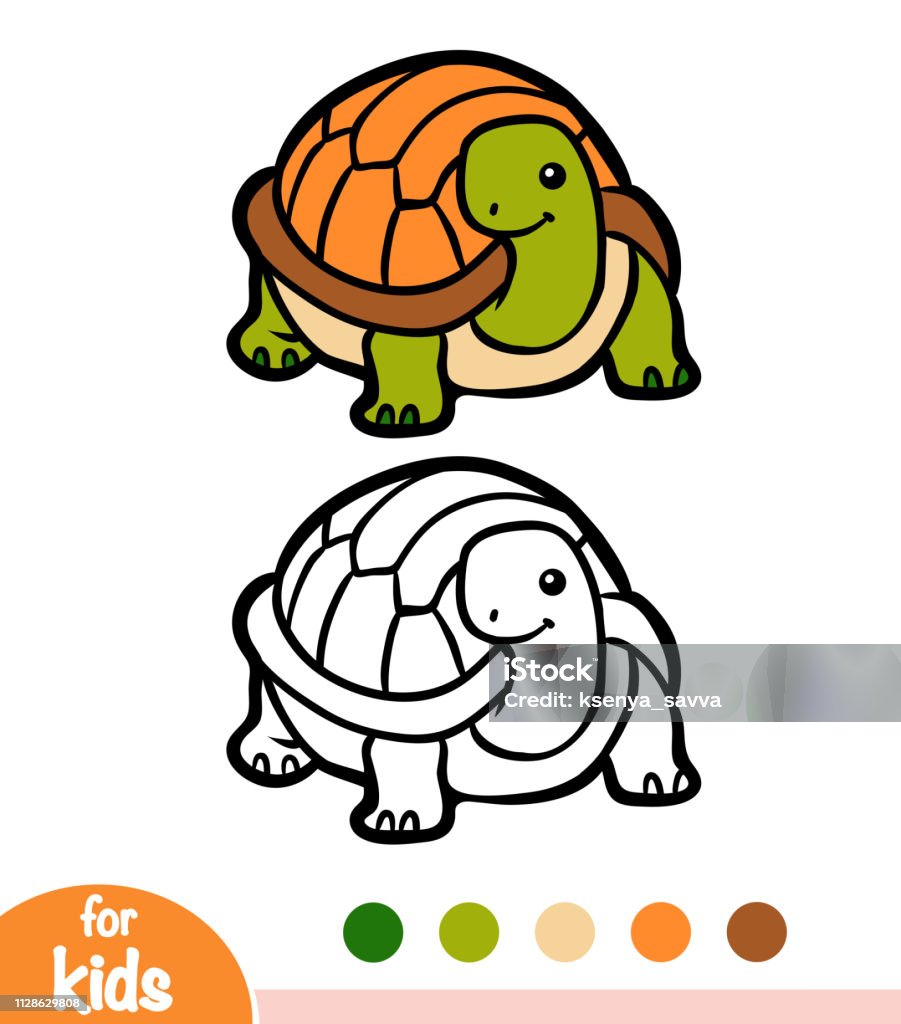 Coloring book tortoise stock illustration