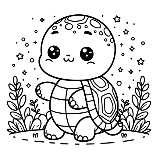 Childrens tortoise coloring page