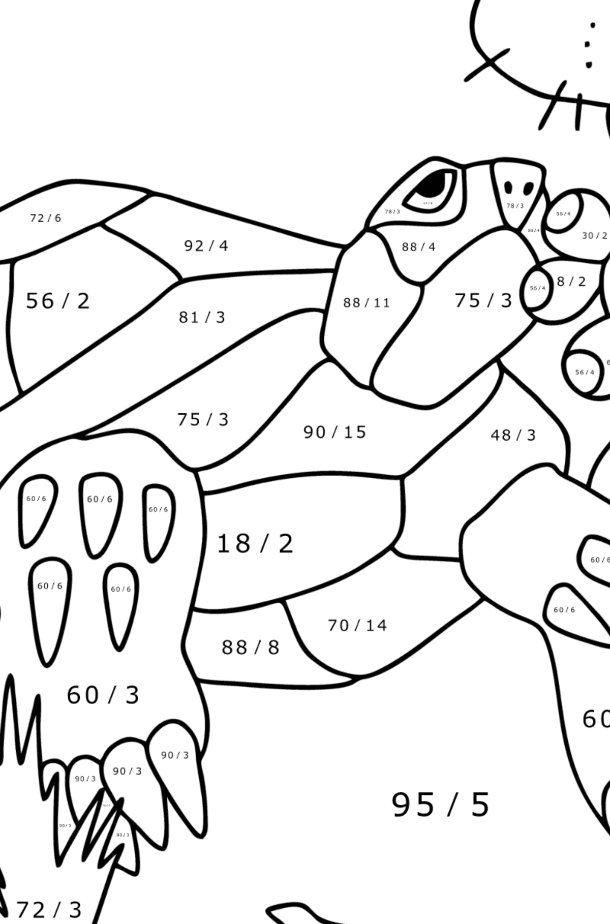 Dibujo tortuga en el desierto para colorear â imprime y en lãnea