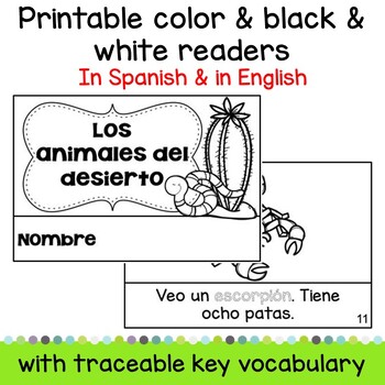 Bilingual desert animals animales del desierto readers print boom cards audio