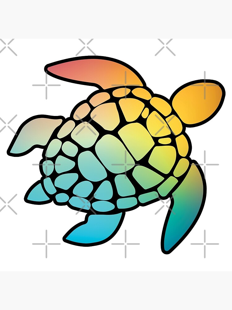 Lãmina rãgida for sale con la obra sea turtle plastic free save the sea tortugas arcoiris coloridas de traveltime