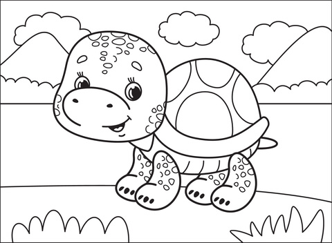 Turtle coloring page free printable coloring pages