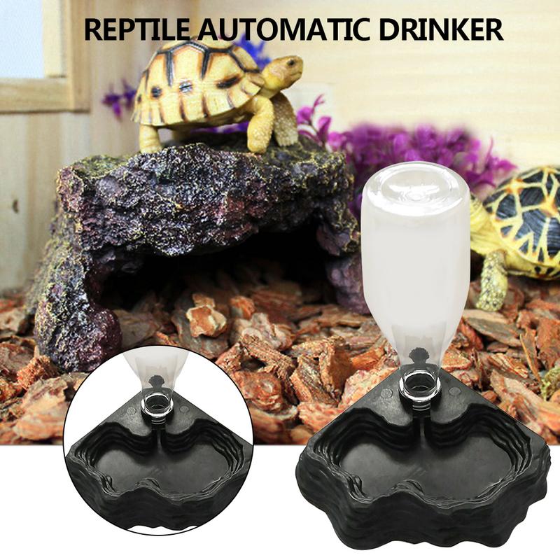 Dispensador automãtico de agua para mascotas alimentador de reptil bebedero plato de ida para mascotas tortuga serpiente