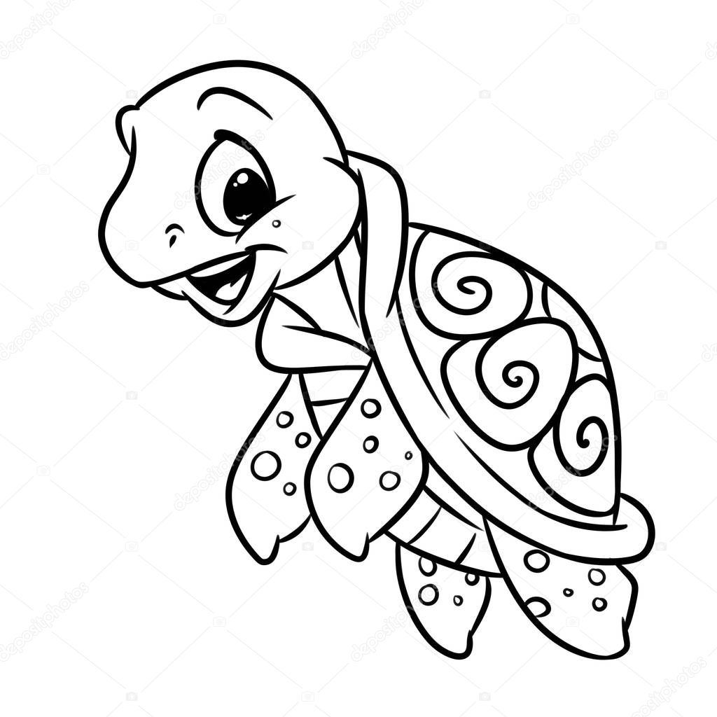 Pequeãa tortuga marina juguete para colorear pãgina ilustraciãn de stock por efengai