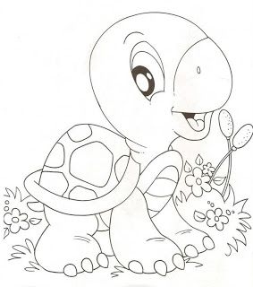 Turtle livro de colorir carimbos digitais selos digitais