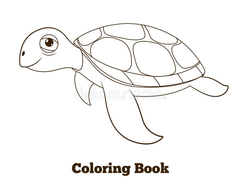 Ejemplo del animal de mar de la tortuga del libro de colorear ilustraciãn del vector