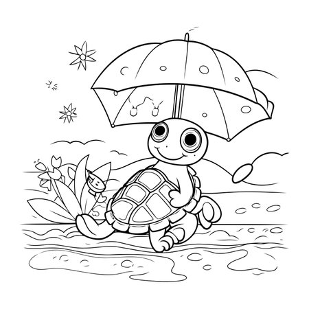 Tortuga caricatura para colorear imãgen y fotos