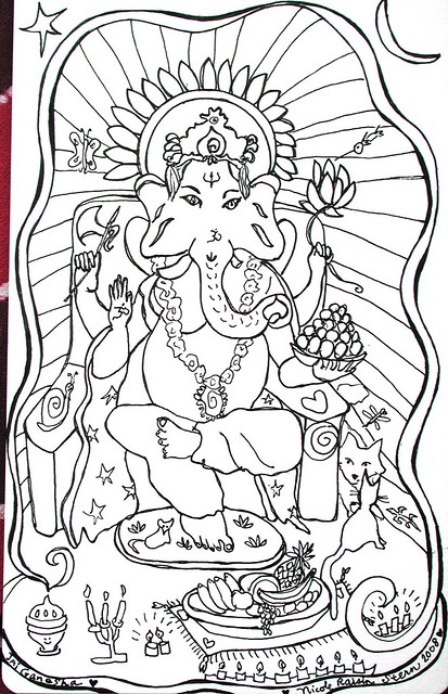 Ganesha coloring page feel free to color me i couldnt â