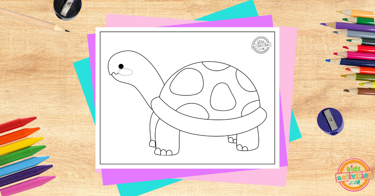 Darling printable desert tortoise coloring page kids activities blog
