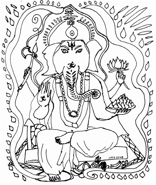 Ganesha ji coloring page dear friends heres a ganesha foâ