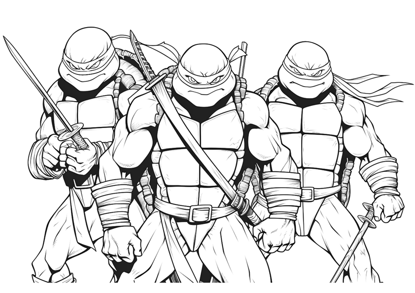 Ninja turtles coloring page