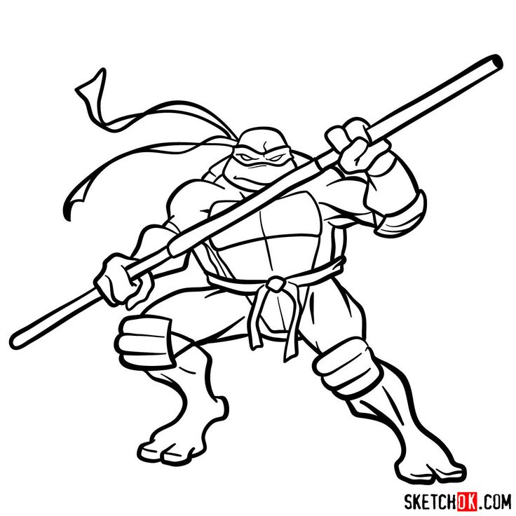 How to draw donatello ninja turtle