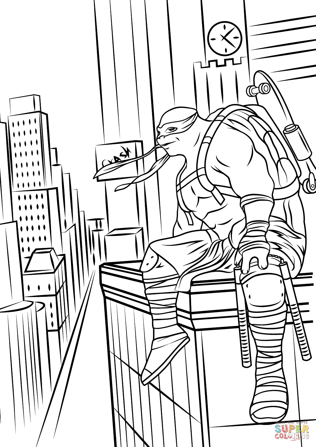 Teenage mutant ninja turtles out of the shadows coloring page free printable coloring pages