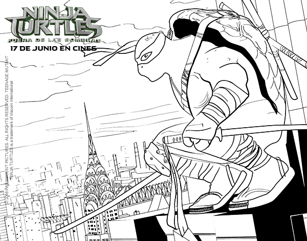 Leonardo ninja turtles coloring page