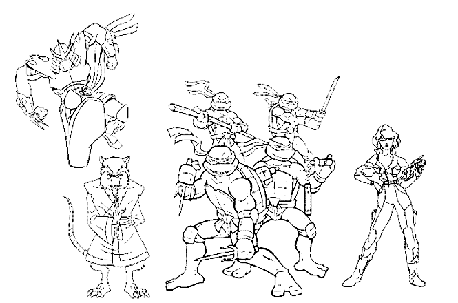 Ninja turtles coloring pages for kids