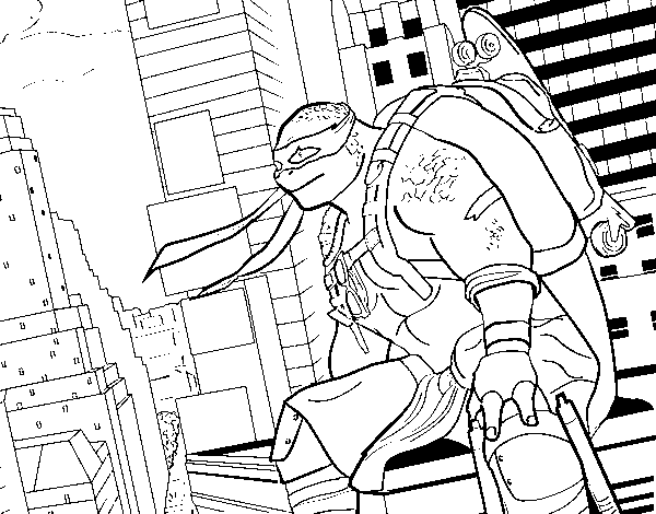 Michelangelo nija turtles coloring page