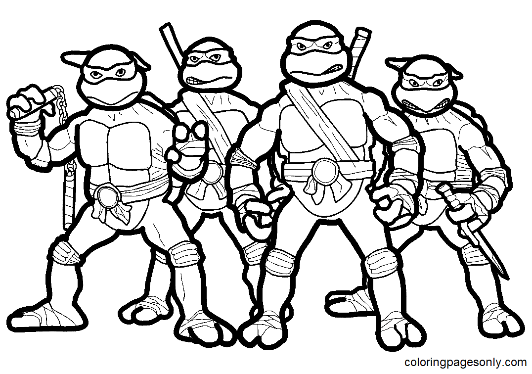 Tmnt superheroes coloring page