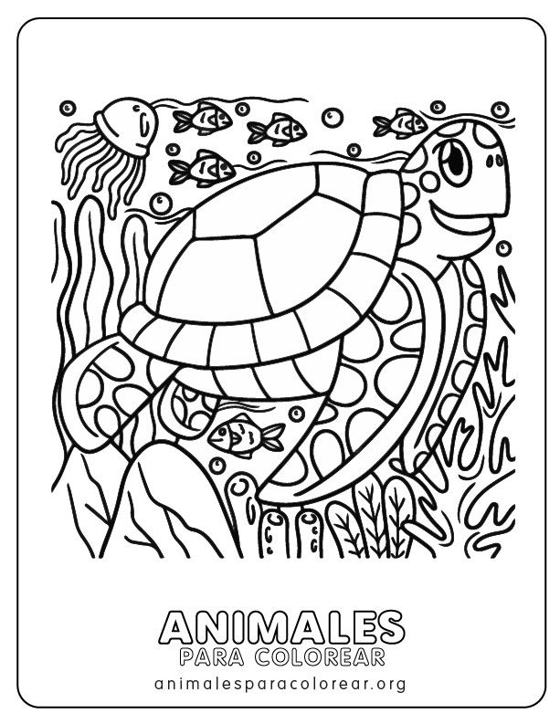 Tortugas para colorear descargar e imprimir gratis