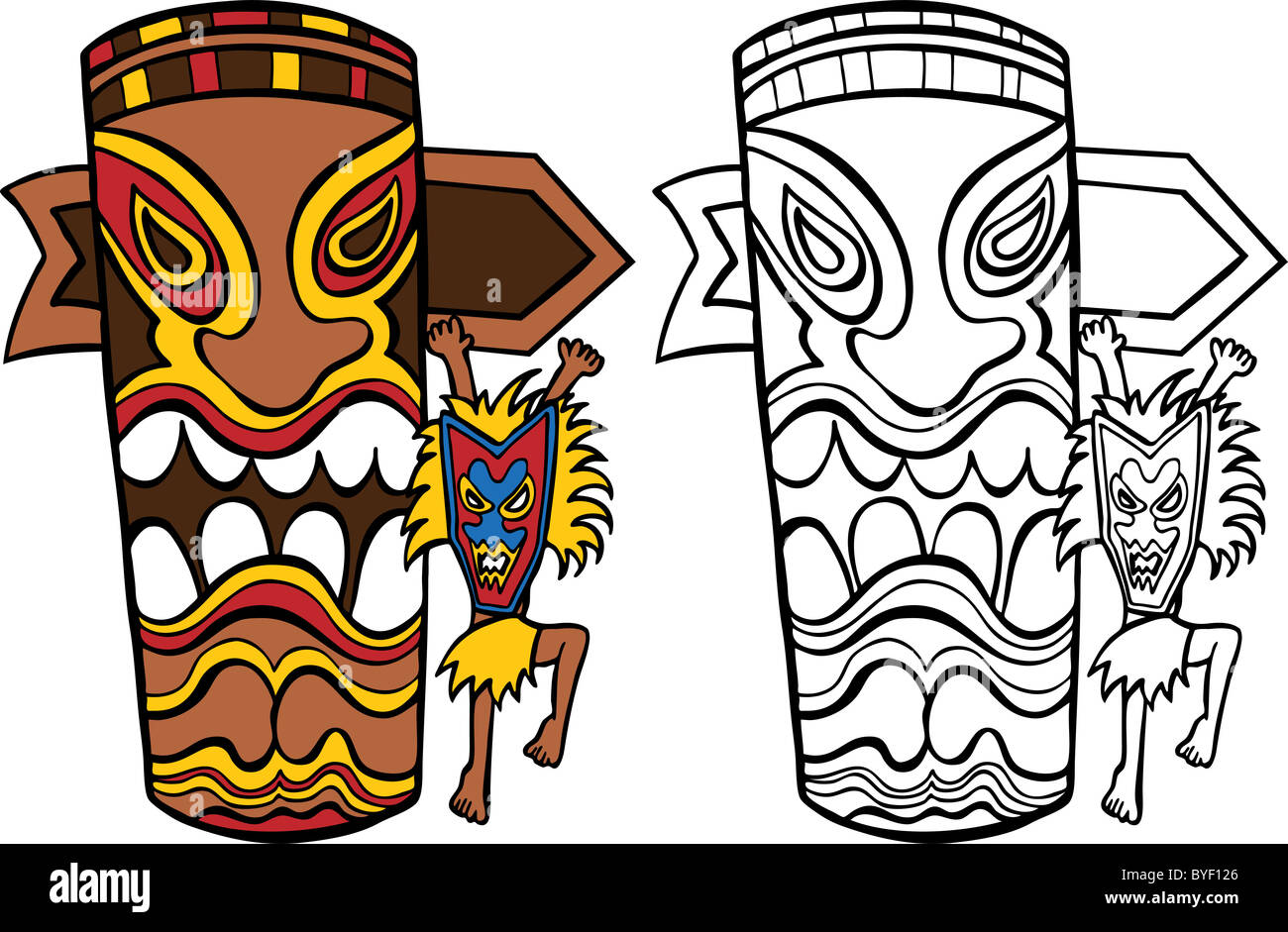 Totem pole cut out stock images pictures