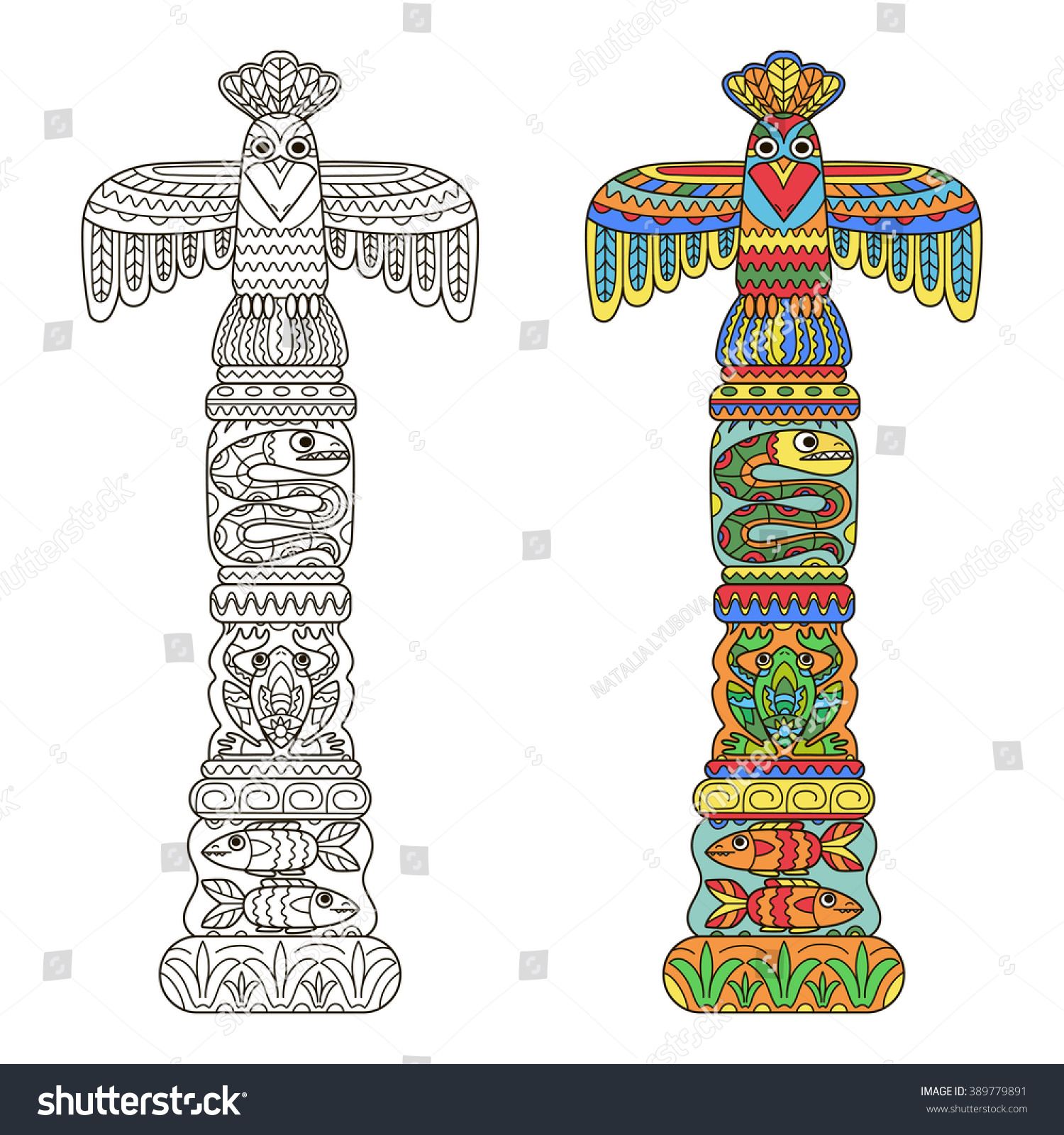 Vector illustration design element outline coloring stock vector royalty free