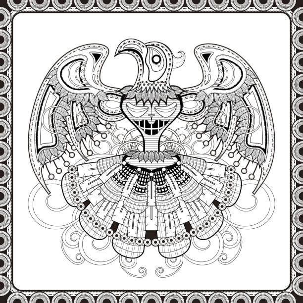 Totem pole animal templates drawing stock illustrations royalty