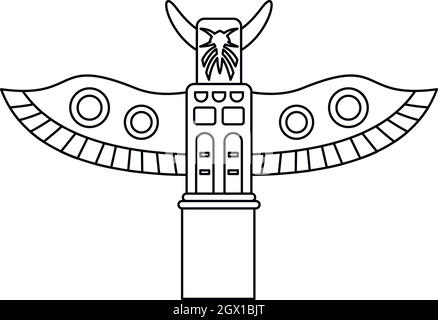 Totem pole icon outline style stock vector image art