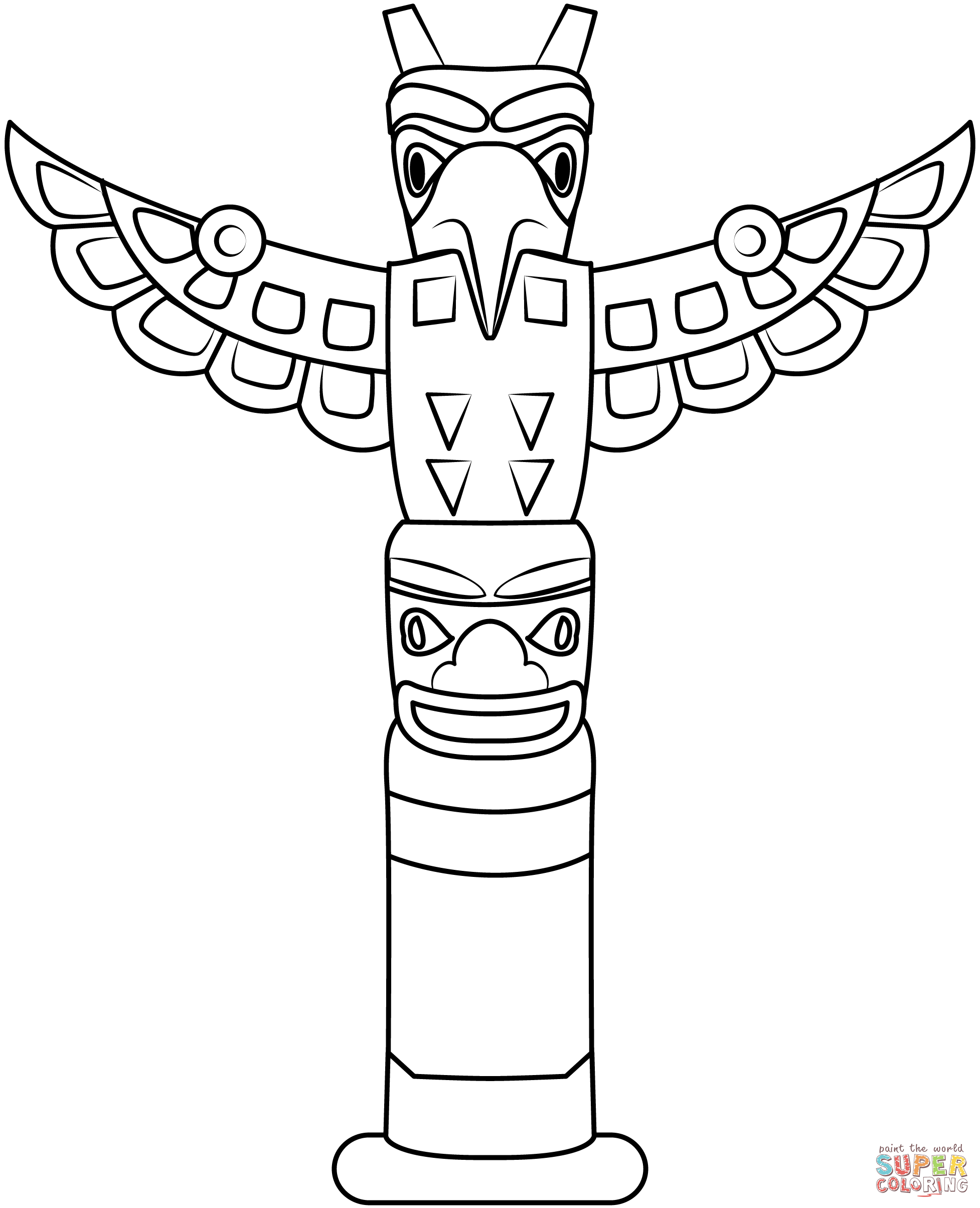 Totem pole coloring page free printable coloring pages
