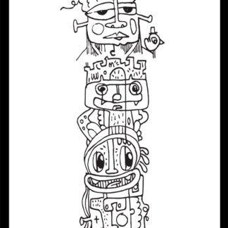 Totem pole colouring sheet â the doodle monkey