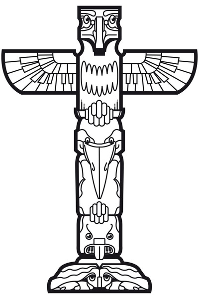Hundred crow totem pole royalty
