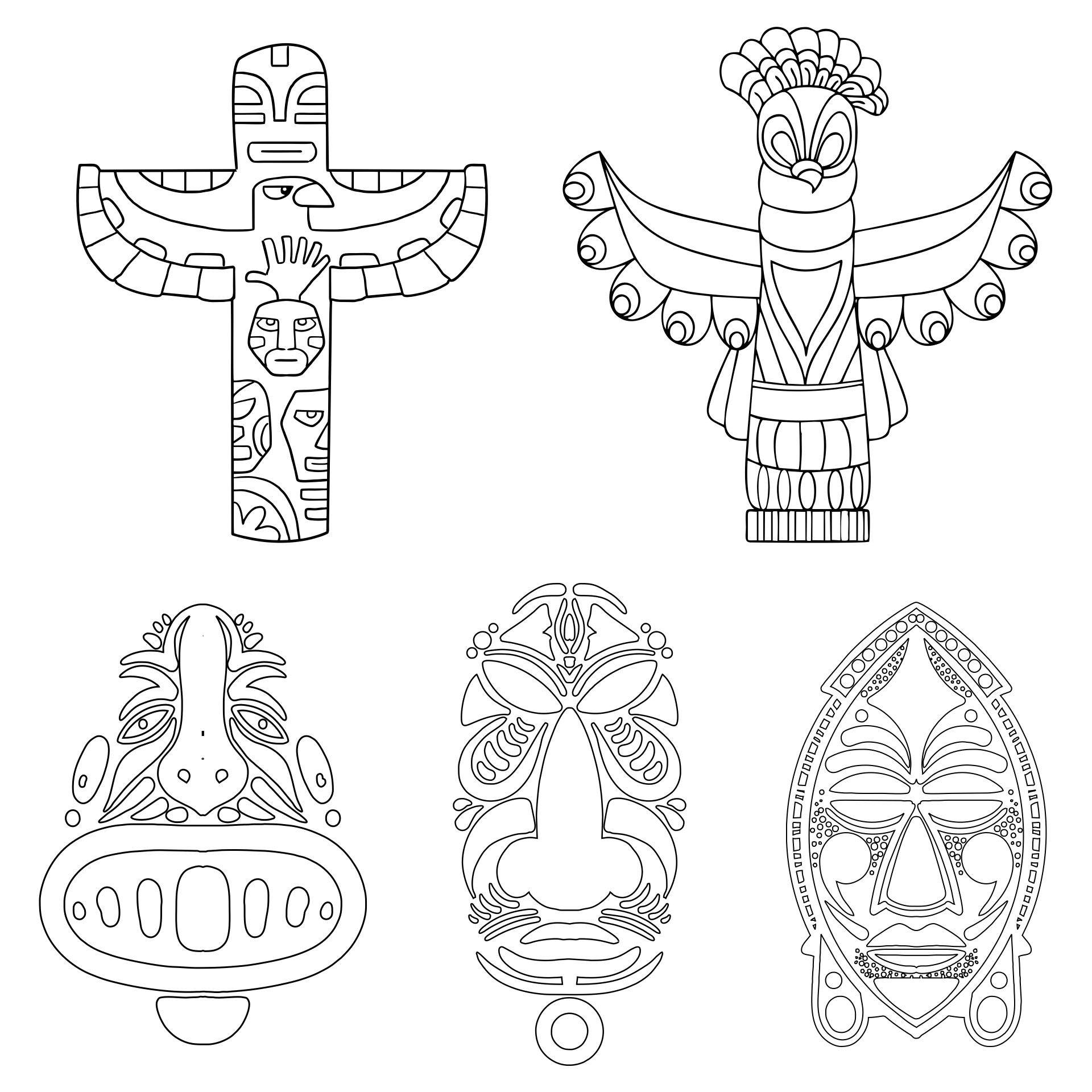 Totem pole animal coloring pages totem pole art totem pole totem pole craft