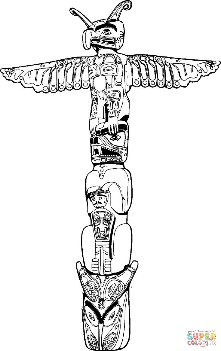 Totem pole coloring page free printable coloring pages totem pole art totem pole native american totem