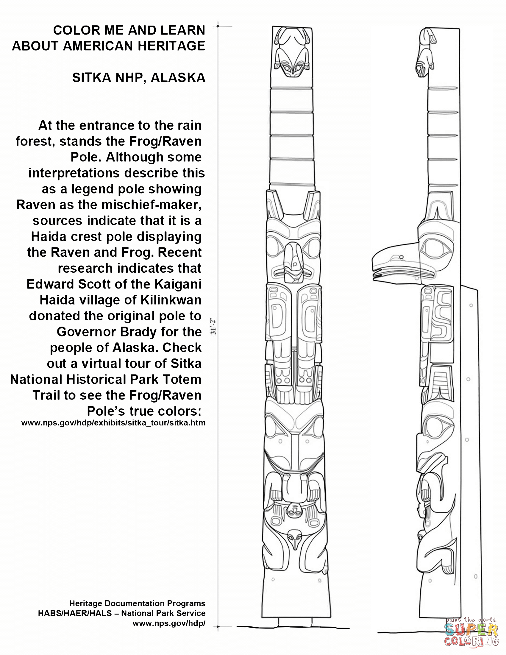 Sitka totem coloring page free printable coloring pages