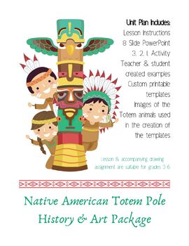 Native american totem pole art package by art with heather marie