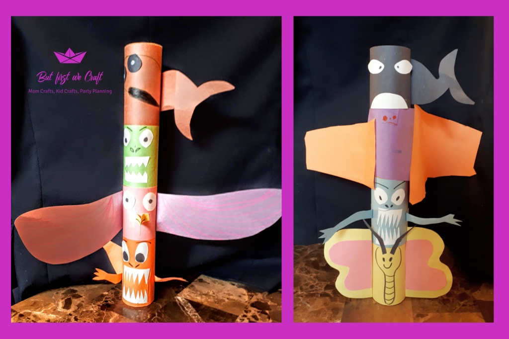 Totem pole from paper towel roll â but first we craft
