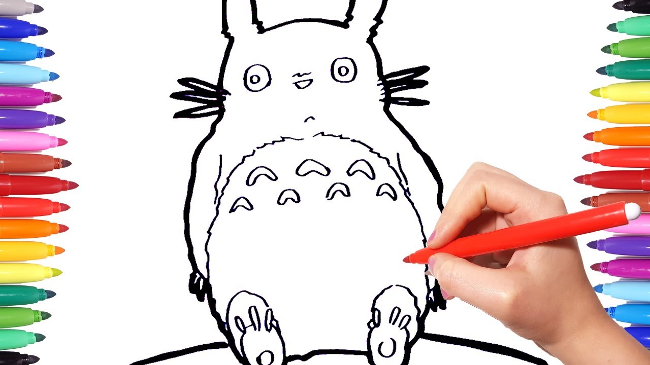 Totoro coloring pages how to draw and paint totoro for kids coloring videos for kids