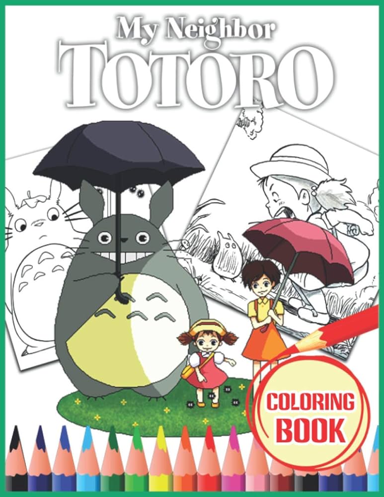 My neighbor totoro coloring book funny neko totoro coloring pages x inches