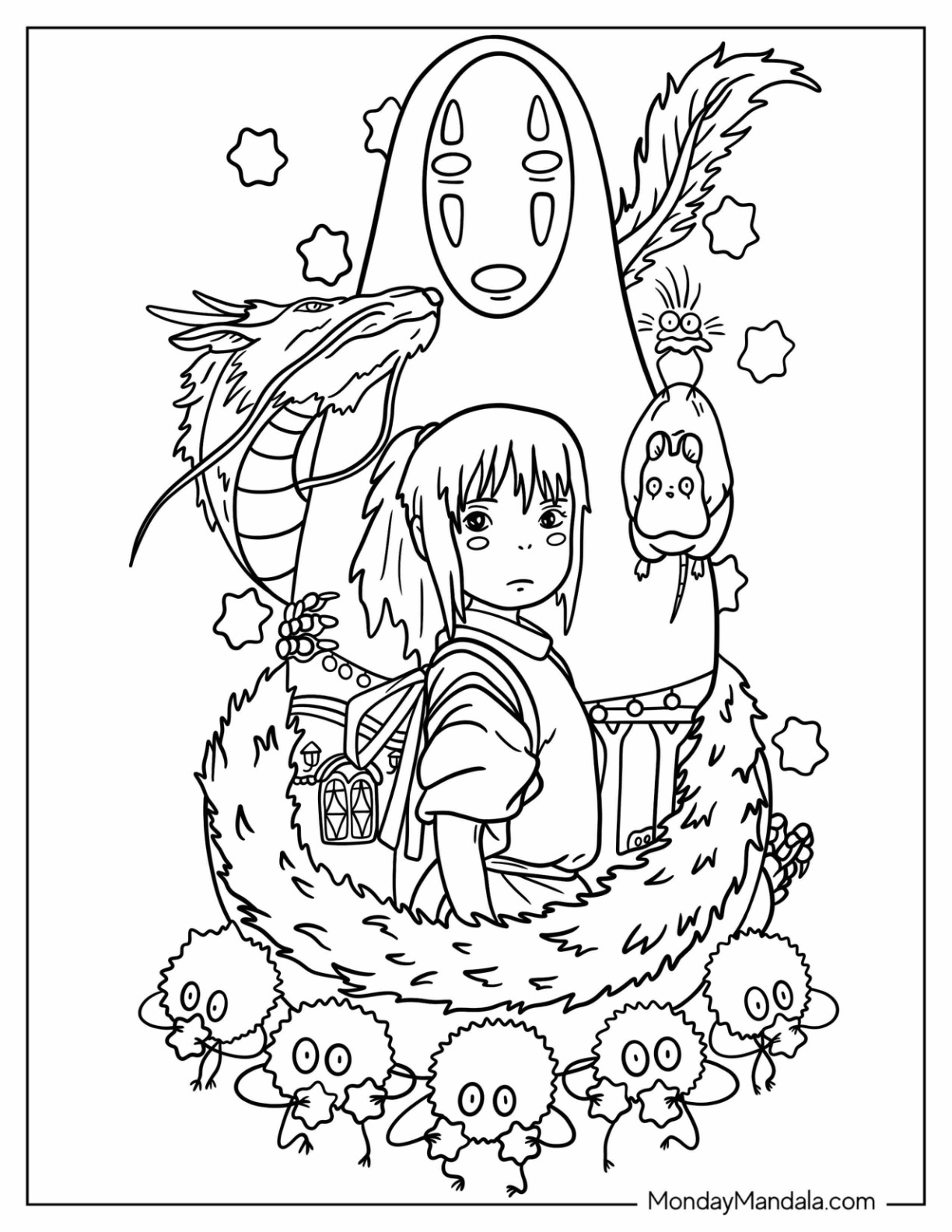 Studio ghibli coloring pages free pdf printables