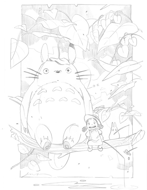 Totoro and mei by eliza ivanova in steven ngs theme hayao miyazaki my neighbor totoro ic art gallery room