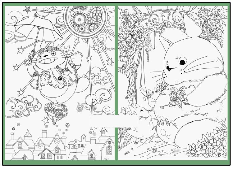 My neighbor totoro coloring book â studio ghibli premium store