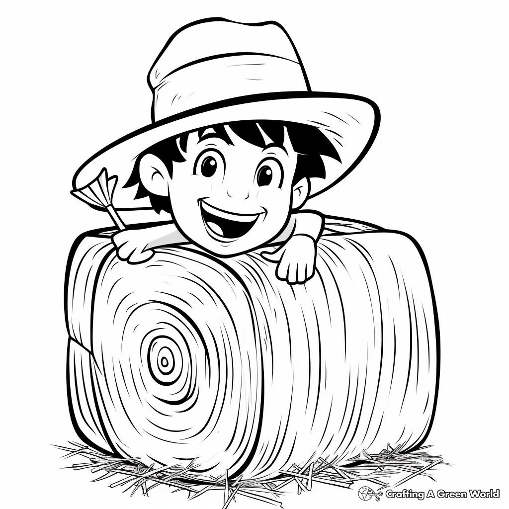 Hay bale coloring pages