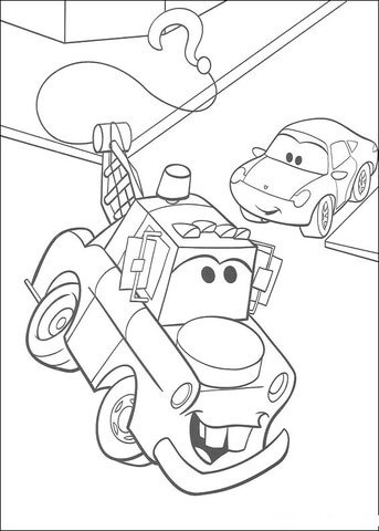 Mater with mcqueen coloring page free printable coloring pages