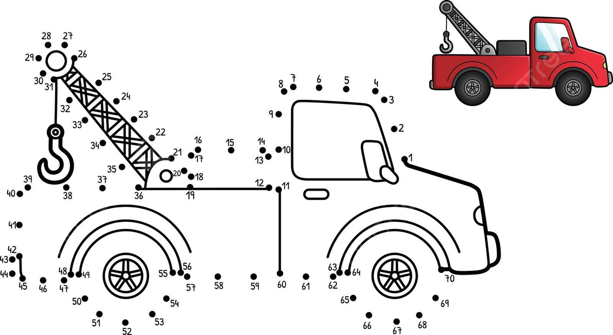 Isolated coloring page of a tow truck connected by dots vector truck drawing ring drawing dot drawing png and vector with transparent background for free download