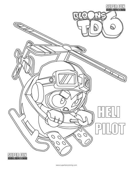 Heli pilot bloons td coloring page