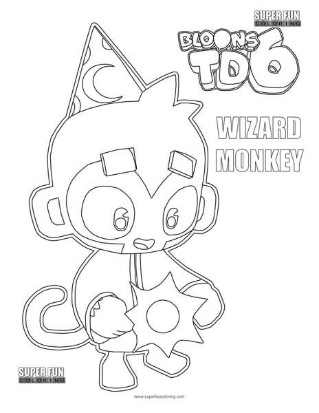 Wizard monkey bloons td coloring page