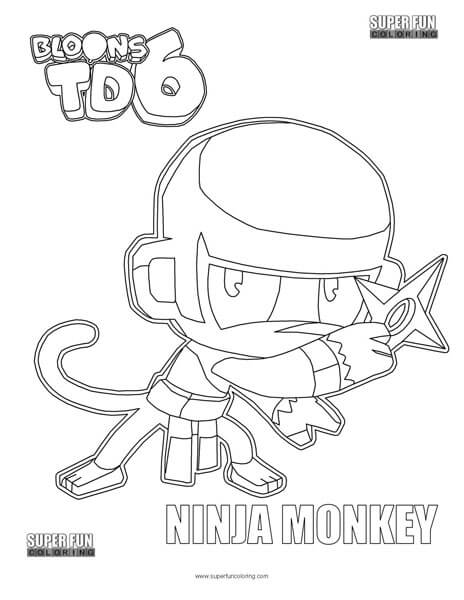 Ninja monkey bloons td coloring page