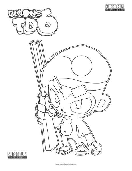 Sniper monkey bloons td coloring page