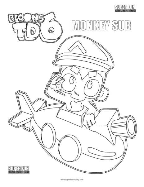 Monkey sub bloons td coloring