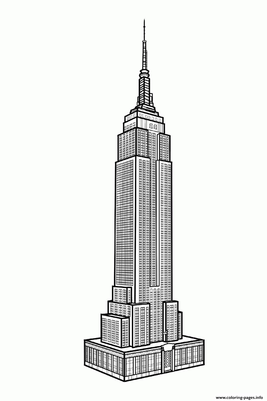 City adult new york empire state building coloring page printable